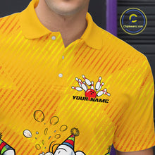 Load image into Gallery viewer, Custom Funny Bowling And Beer Men Polo Shirts, Bowling Ball And Pins Party Jerseys IPHW9827