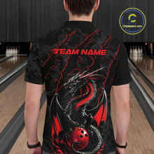 Load image into Gallery viewer, Custom Gray And Red Camo Dragon Claws Bowling Men Polo Shirts, Team Bowling Jerseys IPHW9855
