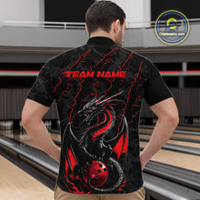 Load image into Gallery viewer, Custom Gray And Red Camo Dragon Claws Bowling Men Quarter-Zip Shirts, Team Bowling Jerseys IPHW9855
