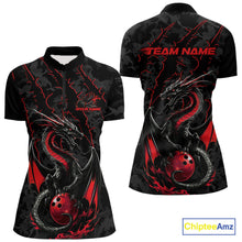 Load image into Gallery viewer, Custom Gray And Red Camo Dragon Claws Bowling Women Quarter-Zip Shirts, Team Jerseys IPHW9855