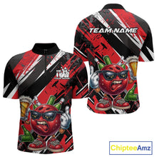 Load image into Gallery viewer, Custom Funny Bowling Ball Drink Beer Bowling Men Quarter-Zip Shirt, Grunge Red Team Shirt IPHW10117