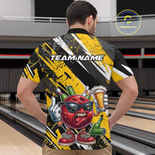 Load image into Gallery viewer, Custom Funny Bowling Ball Drink Beer Bowling Men Quarter-Zip Shirt, Grunge Yellow Team Shirt IPHW10119