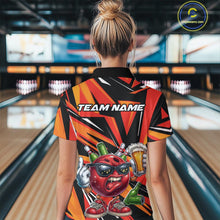Load image into Gallery viewer, Custom Funny Bowling Ball Drink Beer Bowling Women Polo Shirt, Orange Bowling Team Shirt IPHW10122