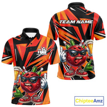 Load image into Gallery viewer, Custom Funny Bowling Ball Drink Beer Bowling Men Polo Shirt, Orange Bowling Team Shirt IPHW10122