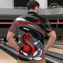 Load image into Gallery viewer, Custom Gray And Red Cobra Snake Bowling Quarter-Zip Shirt For Men, Cobra Bowling Team Jersey IPHW9893