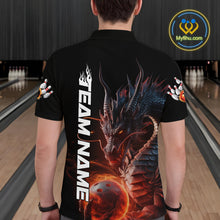 Load image into Gallery viewer, Custom Smoke Flame Dragon Bowling Polo Shirt For Men, Dragon Bowling Team Jerseys IPHW9904