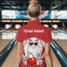 Load image into Gallery viewer, Custom Cool Ragdoll Cat With Funny Gesture Bowling Women Quarter-Zip Shirt, Team Outfit IPHW11048