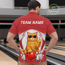 Load image into Gallery viewer, Custom Cool British Shorthair Cat With Funny Gesture Bowling Men Quarter-Zip Shirt, Team Outfit IPHW11050