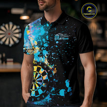 Load image into Gallery viewer, Custom Colorful Splatter Dartboard Dart Polo Shirt For Men, Grunge Dart Team Jerseys IPHW9959