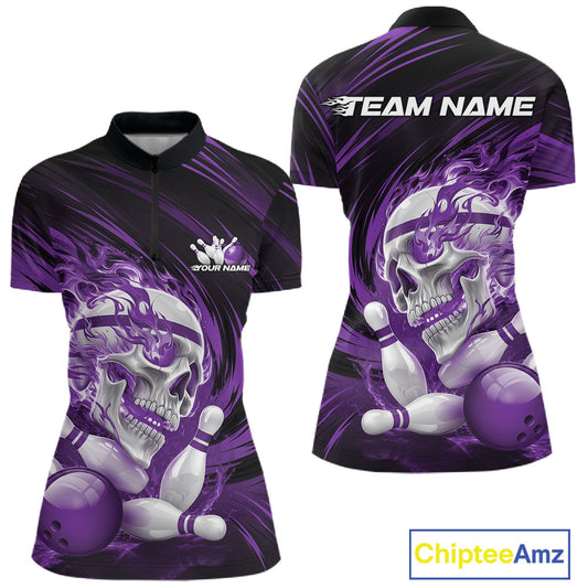 Purple and black sports jersey with skull design and 'Team Name' text on a white background.