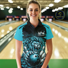 Load image into Gallery viewer, Custom Orange Camo Lion Bowling Women Polo Shirt, Lion Bowling Team League Shirt IPHW10369
