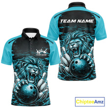 Load image into Gallery viewer, Custom Orange Camo Lion Bowling Men Polo Shirt, Lion Bowling Team League Shirt IPHW10369