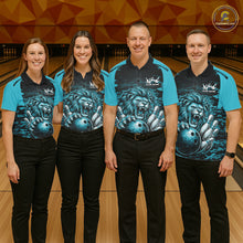 Load image into Gallery viewer, Custom Orange Camo Lion Bowling Men Polo Shirt, Lion Bowling Team League Shirt IPHW10369