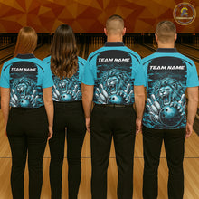 Load image into Gallery viewer, Custom Orange Camo Lion Bowling Men Polo Shirt, Lion Bowling Team League Shirt IPHW10369