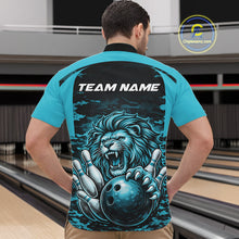 Load image into Gallery viewer, Custom Orange Camo Lion Bowling Men Quarter-Zip Shirt, Lion Bowling Team League Shirt IPHW10369