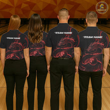 Load image into Gallery viewer, Custom Red Tribal Flame Dragon Bowlin Team Men Polo Shirt, Dragon Bowling Jerseys IPHW10230