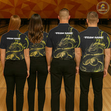 Load image into Gallery viewer, Custom Gold Tribal Flame Dragon Bowlin Team Men Polo Shirt, Dragon Bowling Jerseys IPHW10232