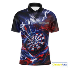 Load image into Gallery viewer, Custom Thunder Lightning Texas Flag Dart Team Shirts For Men, Women And Kids, Texas Dart Jerseys IPHW10402