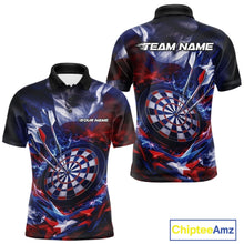 Load image into Gallery viewer, Custom Thunder Lightning Texas Flag Dart Team Shirts For Men, Women And Kids, Texas Dart Jerseys IPHW10402