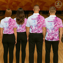 Load image into Gallery viewer, Custom Blue And Pink Ice Crystal Bowling Team Shirts, Bowling League Shirt Bowling Jerseys Multi Styles IPHW10422