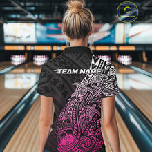 Load image into Gallery viewer, Custom Black And Pink Polynesian Tribal Turtle Bowling Women Polo Team Shirts Outfit IPHW10980