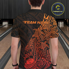 Load image into Gallery viewer, Custom Red Orange Polynesian Tribal Turtle Bowling Men Polo Team Shirts Outfit IPHW10981