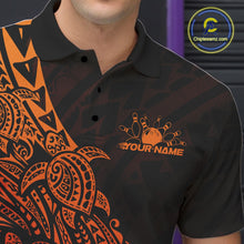 Load image into Gallery viewer, Custom Red Orange Polynesian Tribal Turtle Bowling Men Polo Team Shirts Outfit IPHW10981