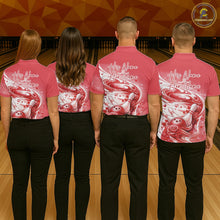 Load image into Gallery viewer, Custom Red Heart Valentine Bowling Couples Shirt, Heart And Roses Bowling Husband And Wife Gifts With Name IPHW10519
