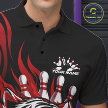 Load image into Gallery viewer, Custom Black And Red Tiger Men Bowling Jerseys, Tiger Bowling Team League Shirt IPHW10160