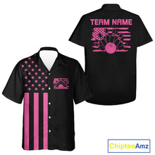 Load image into Gallery viewer, Custom Vintage US Flag Patriotic Bowling Button Up Team Shirt For Men And Women IPHW10086