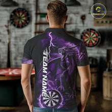 Load image into Gallery viewer, Custom Purple Lightning Dragon Darts Men Polo Shirts, Dragon Darts Team Jersey IPHW10385
