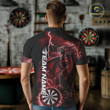 Load image into Gallery viewer, Custom Red Lightning Dragon Darts Men Polo Shirts, Dragon Darts Team Jersey IPHW10386