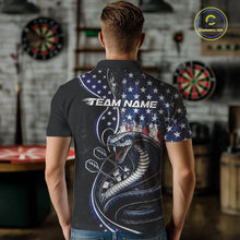 Load image into Gallery viewer, Custom Grunge US Flag Patriotic Cobra Snake Dart Men Polo Shirt, Dart Jerseys IPHW10392