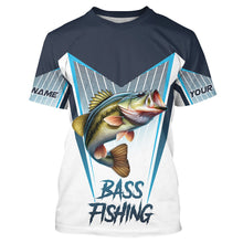 Load image into Gallery viewer, Personalized Largemouth Bass fishing Tournament Long Sleeve Fishing Shirts, Bass Fishing Jersey | Blue NQS9224