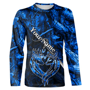 Love hunting deer blue camo personalized deer shirts, deer hunting Shirts NQSD21