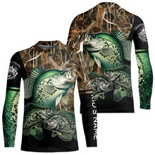 Load image into Gallery viewer, Crappie fishing green scales camo personalized custom name sun protection long sleeve fishing shirts NQS3728