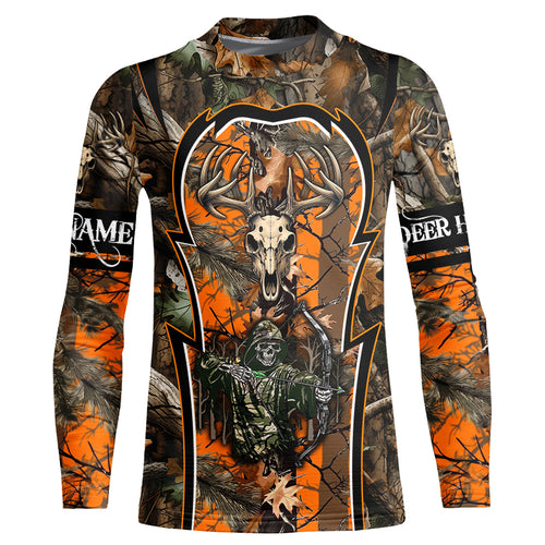 Deer Hunting orange camo Custom Name 3D All over print shirts, personalized deer hunting apparel NQS819