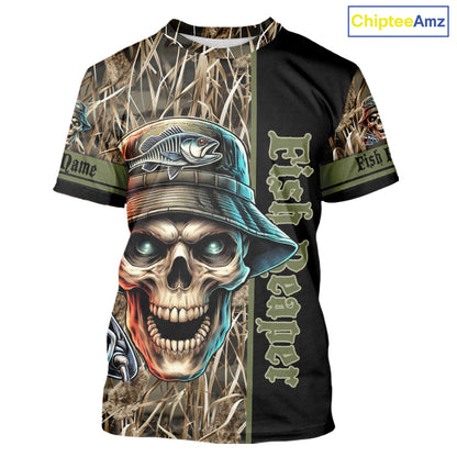 Fish Reaper Camo Customize Name 3D All Over Printed Fishing Shirts, Personalized Gifts NQS212