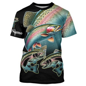 Rainbow Trout Fishing Customize Name UV protection long sleeves fishing shirt, gifts for fishing lover NQS1790