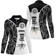 Load image into Gallery viewer, Black camo white Women disc golf polo shirt custom disc golf jerseys team girl disc golf NQS5930