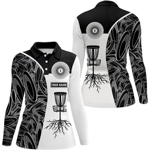 Black camo white Women disc golf polo shirt custom disc golf jerseys team girl disc golf NQS5930