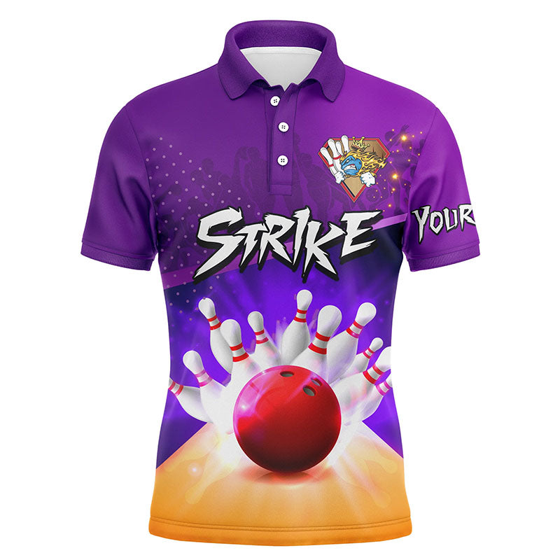 Custom bowling shirt for men – personalized team jersey front view