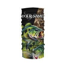 Load image into Gallery viewer, Largemouth Bass fishing Camo UV protection Customize name long sleeves fishing shirts NQS2956