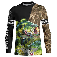 Load image into Gallery viewer, Largemouth Bass fishing Camo UV protection Customize name long sleeves fishing shirts NQS2956