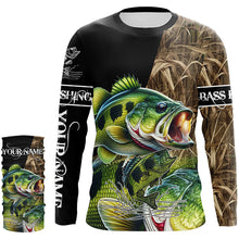 Load image into Gallery viewer, Largemouth Bass fishing Camo UV protection Customize name long sleeves fishing shirts NQS2956