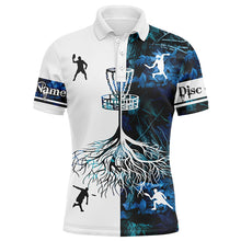 Load image into Gallery viewer, Mens disc golf polo shirts blue camo custom name disc golf team shirt, disc golf gifts NQS4360