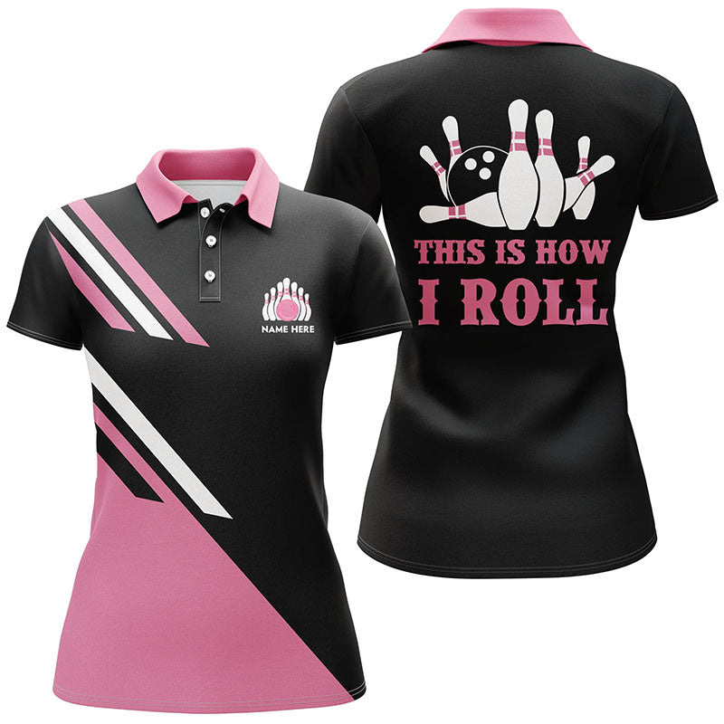 Custom bowling shirt for women – personalized team jersey front view