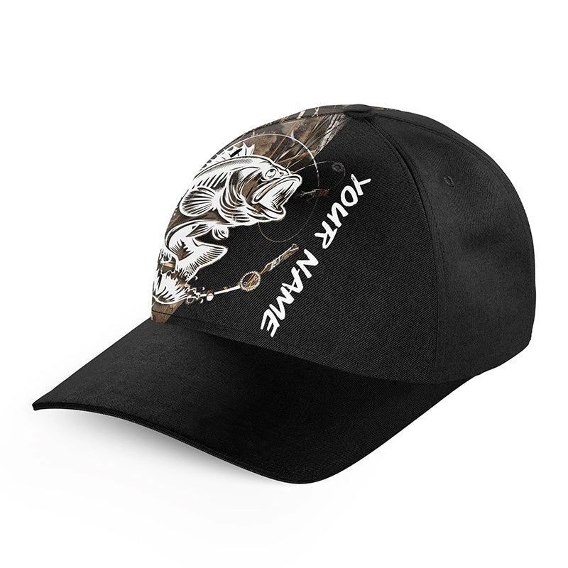 Largemouth Bass Fishing Tattoo camo Custom fishing hat Unisex Fishing Baseball Angler camo hat NQS2661