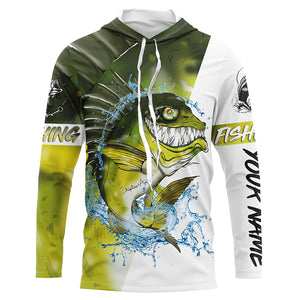 Angry Bass fishing Custom sun protection Long sleeve Fishing Shirts, Personalized Bass Fishing jerseys NQS5514