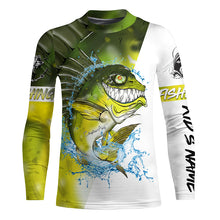 Load image into Gallery viewer, Angry Bass fishing Custom sun protection Long sleeve Fishing Shirts, Personalized Bass Fishing jerseys NQS5514